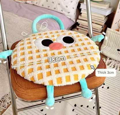 Blue Dopamine Round Memory Foam Seat Cushion - 38cm x 3cm Removable Cover for Office, Home, & Students V888-ELOSUNG38290
