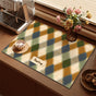 2-Piece Colourful Diamond Pattern Dopamine Drain Mat Set - 30x40cm Coffee Machine Mat, Bar Mat, Heat V888-ELOSUNG38294