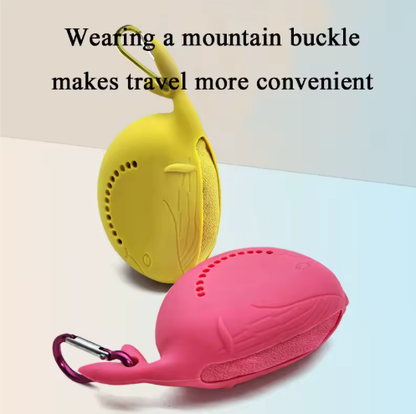 Yellow 2-PCS Smart Whale Silicone Case Quick-Dry Towel Set - Portable & Cooling for Gym & Travel V888-ELOSUNG38308