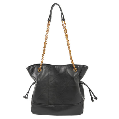 Black Chic Suede Hobo Bag for Women - Versatile Tote with Drawstring, Large Capacity Commuter Bucket Bag V888-ELOSUNG38319
