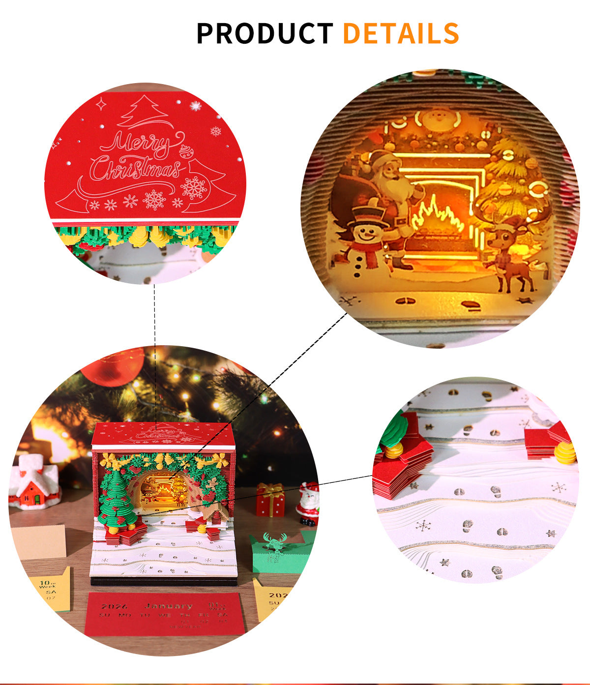 2026 Christmas Arch 3D Memo Pad - Creative Festive Gift & Desk Ornament V888-ELOSUNG38321