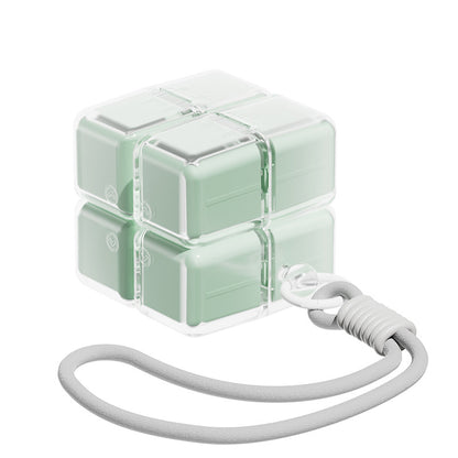 Green 8-Grid Magic Cube Pill Box with Lanyard - Portable Weekly Sealed Tablet Organizer & Dispenser V888-ELOSUNG38347
