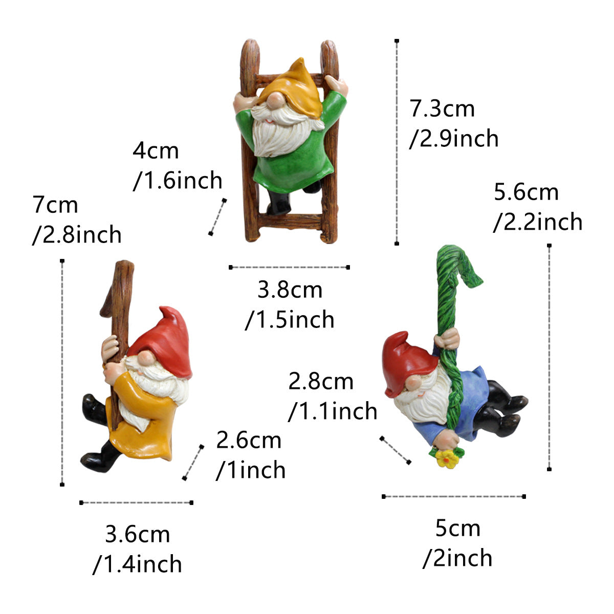 Resin Dwarf Garden Ornaments - Pastoral Succulent Planter & Hanging Pot Decorations V888-ELOSUNG38355
