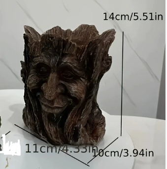 Resin Tree Stump Old Man Head Planter - Home & Garden Decor, Outdoor Pot Ornament V888-ELOSUNG38362