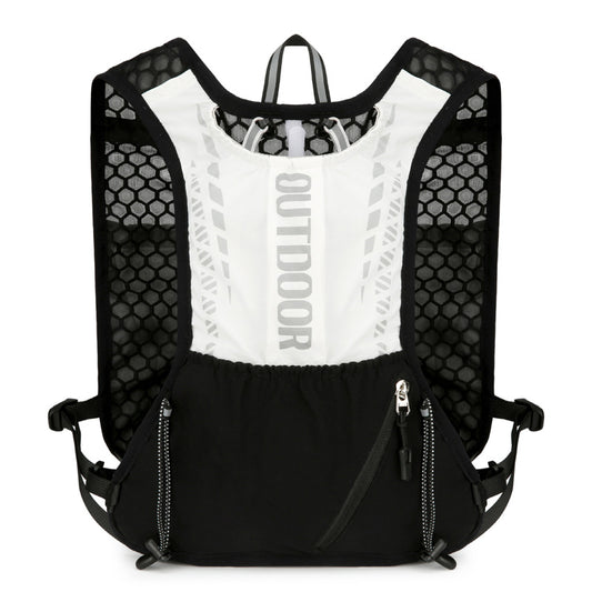Black-white 5L Breathable Hydration Vest Pack - Sweat-Wicking Running Bag, Cross-border Cycling Backpack, V888-ELOSUNG38385