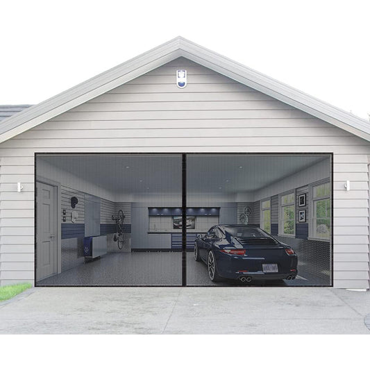 No-Drill Magnetic Garage Door Screen - Polyester Mosquito Net Curtain, Cross-border Home Summer Velcro Garage V888-ELOSUNG38390