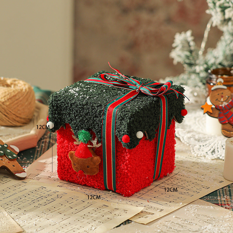 Red Green Premium 2-Piece Christmas Apple Gift Box Set - High-End Thick Flannel Festive Candy & Present Boxes V888-ELOSUNG38394