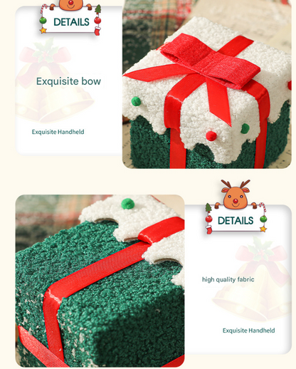 Red Green Premium 2-Piece Christmas Apple Gift Box Set - High-End Thick Flannel Festive Candy & Present Boxes V888-ELOSUNG38394