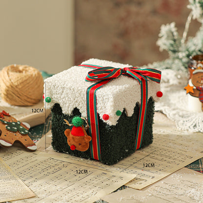 White Green Premium 2-Piece Christmas Apple Gift Box Set - High-End Thick Flannel Festive Candy & Present V888-ELOSUNG38395