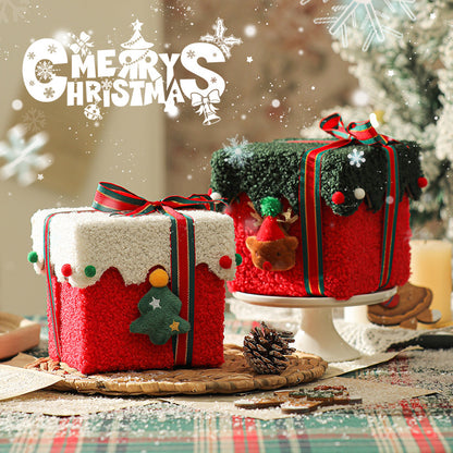White Green Premium 2-Piece Christmas Apple Gift Box Set - High-End Thick Flannel Festive Candy & Present V888-ELOSUNG38395