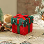 Green Red Butterfly Knot Style Premium 2-Piece Christmas Apple Gift Box Set - High-End Thick Flannel Festive V888-ELOSUNG38398