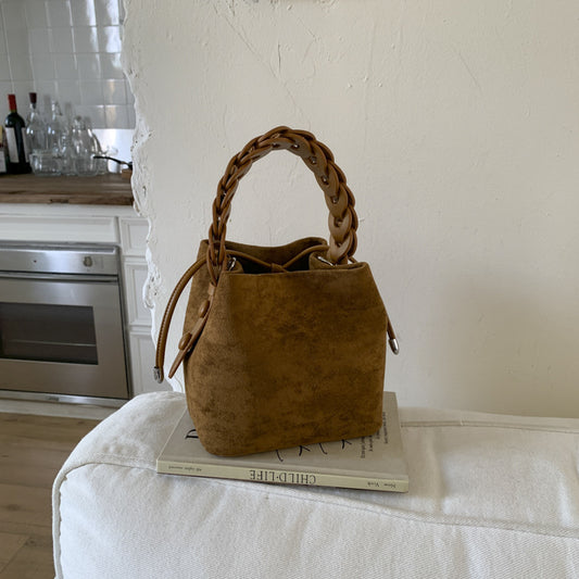 Brown Retro Maillard Brown Mini Bag - 2025 New Casual Versatile Women's Crossbody & Exquisite Braided Handle V888-ELOSUNG38428