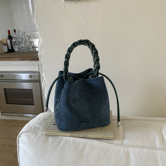 Blue Retro Maillard Brown Mini Bag - 2025 New Casual Versatile Women's Crossbody & Exquisite Braided Handle V888-ELOSUNG38429