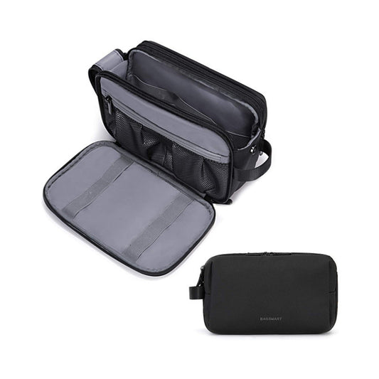 Black Large Capacity Travel Toiletry Bag - Splash-Proof Organizer for Men's Business Trips & Swimming V888-ELOSUNG38437