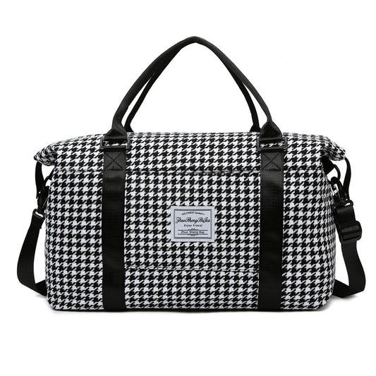 Black Expandable Large Capacity Travel Bag - Short Trip Duffle with Trolley Sleeve, Maternity & Gym Storage V888-ELOSUNG38444