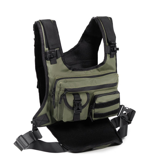 Green Outdoor Tactical Chest Bag - CS Running Hydration Sports Chest Pack for Men (0.572kg, 30x30x6 cm) V888-ELOSUNG38449