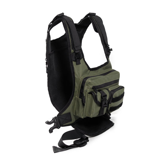 Green Outdoor Tactical Chest Bag - CS Running Hydration Sports Chest Pack for Men (0.572kg, 30x30x6 cm) V888-ELOSUNG38449