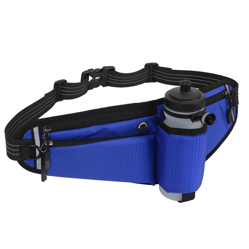 Blue Adjustable Running Waist Pack with Water Bottle Holder, Reflective Design, and Multiple Storage Pockets V888-ELOSUNG38460