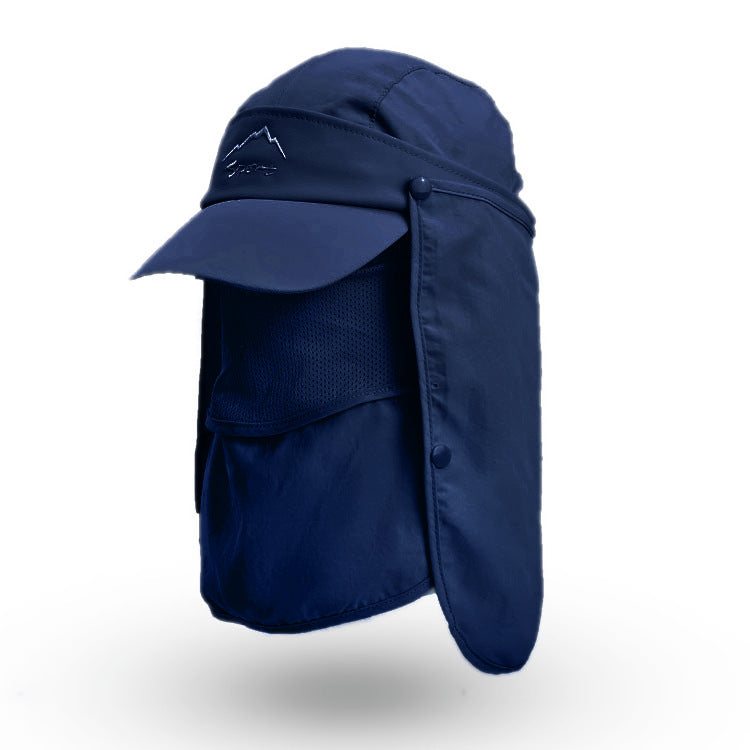 Navy Blue UV Protection 4-in-1 Outdoor Sun Hat with Removable Flaps V888-ELOSUNG38465