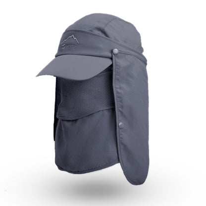 Dark Grey UV Protection 4-in-1 Outdoor Sun Hat with Removable Flaps V888-ELOSUNG38466