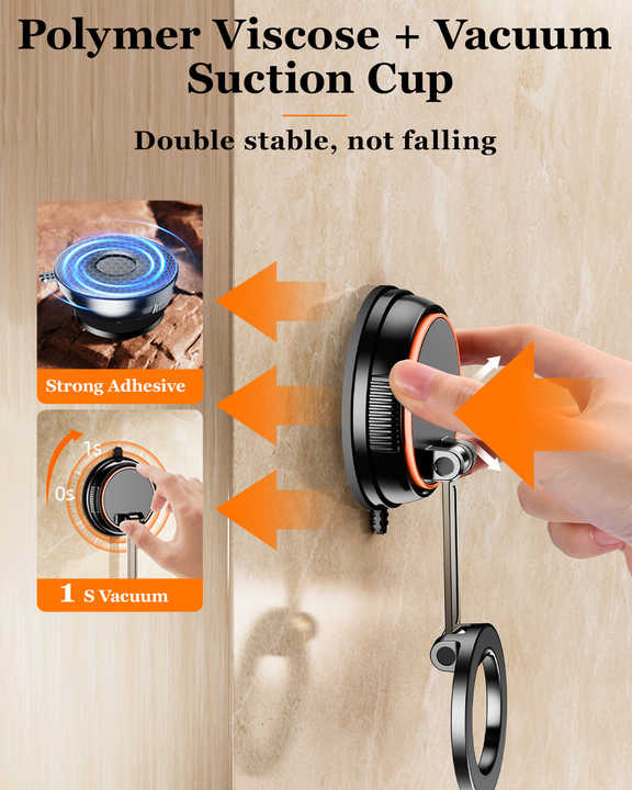 360 Degree Rotating Magnetic Phone Holder - Strong Suction and Stable Design V888-ELOSUNG38467