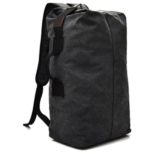 Black Vintage Canvas Backpack Large Capacity Rucksack for Travel and Hiking Rugged Retro Daypack for Men and V888-ELOSUNG38497