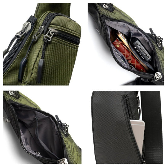 Black Tactical Style Sling Bag Crossbody Chest Pack Lightweight Daypack for Travel Hiking and Cycling Fits V888-ELOSUNG38502