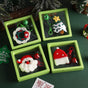 Handmade Christmas Crochet Keychain Knitted Yarn Keyring with Floating Display Case Festive Bag Charm Ideal V888-ELOSUNG38517