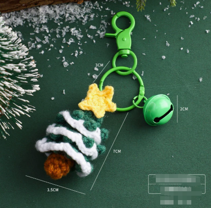 Handmade Christmas Crochet Keychain Knitted Yarn Keyring with Floating Display Case Festive Bag Charm Ideal V888-ELOSUNG38517