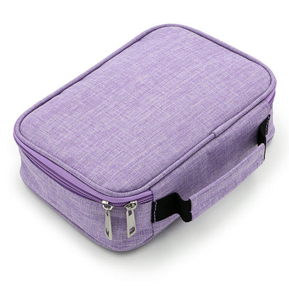 Purple Large Capacity 72-Slot Pencil Case - Multi-functional Oxford Cloth Storage for Students, Artists & V888-ELOSUNG38525