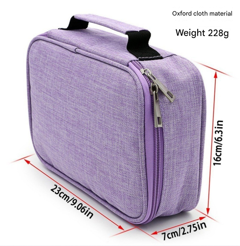 Purple Large Capacity 72-Slot Pencil Case - Multi-functional Oxford Cloth Storage for Students, Artists & V888-ELOSUNG38525