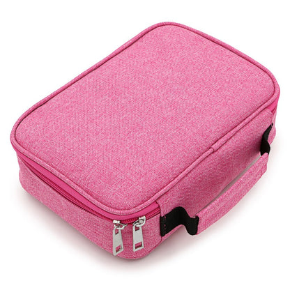 Pink Large Capacity 72-Slot Pencil Case - Multi-functional Oxford Cloth Storage for Students, Artists & V888-ELOSUNG38526