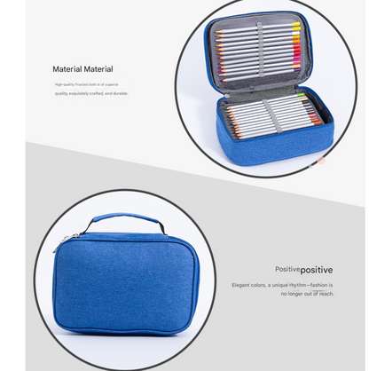 Pink Large Capacity 72-Slot Pencil Case - Multi-functional Oxford Cloth Storage for Students, Artists & V888-ELOSUNG38526