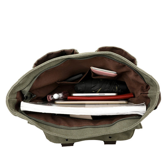 Army Green Vintage Canvas Messenger Bag Men Crossbody Satchel Durable Shoulder Bag for Work and Travel Multi V888-ELOSUNG38528