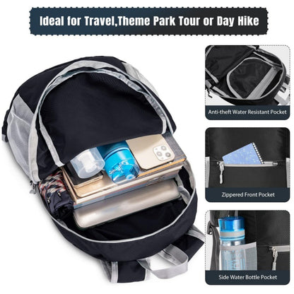 Grey Ultra Lightweight Foldable Backpack Packable Daypack Compact Travel Rucksack with Mesh Pockets Ideal for V888-ELOSUNG38560