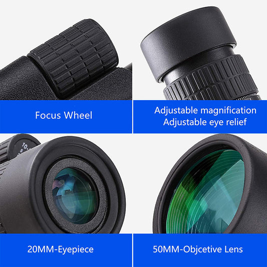 10-30X50 High Power Zoom Monocular Telescope Set with Smartphone Holder and Tripod Waterproof HD Spotting V888-ELOSUNG38563