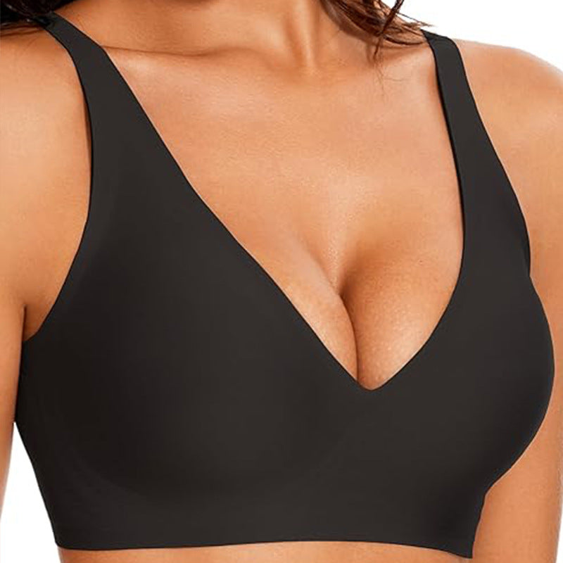 S Black Women Seamless Wire-Free Bra Comfortable Full Coverage Bralette Invisible Wireless Lingerie for V888-ELOSUNG38572