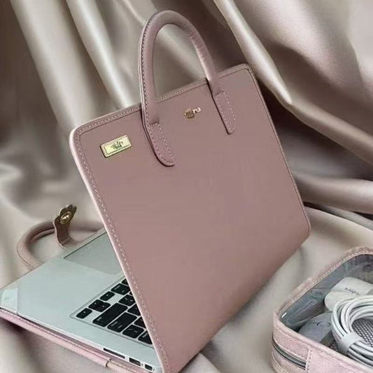 14 Inch Laptop Carry Case with Handles PU Leather Protective Sleeve Cover for Women Office and Study V888-ELOSUNG38589
