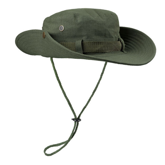 Army Green Foldable Wide Brim Sun Hat Unisex Bucket Safari Cap Adjustable 56-60cm for Fishing Hiking Camping V888-ELOSUNG38595
