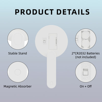 Portable LED Makeup Mirror Foldable Handheld Vanity Light Compact Travel Cosmetic Mirror for Women and V888-ELOSUNG38605