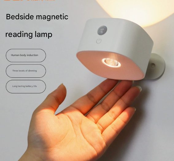 White Rechargeable Motion Sensor Wall Light Dual Light Source Magnetic LED Night Lamp with 3 Brightness V888-ELOSUNG38619