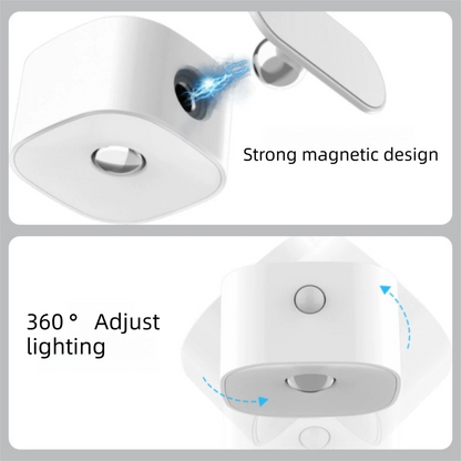 White Rechargeable Motion Sensor Wall Light Dual Light Source Magnetic LED Night Lamp with 3 Brightness V888-ELOSUNG38619