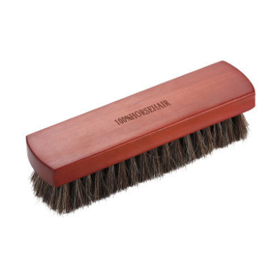2 Pack Brown 18*5cm Premium Horsehair Shoe Brush Set Solid Wood Handle Soft Bristles Leather Care Kit for V888-ELOSUNG38620