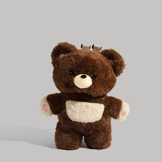 Brown Bear Cute Plush Teddy Bear Backpack Stuffed Animal Rucksack Convertible Shoulder Bag for Girls and V888-ELOSUNG38627