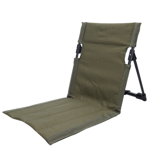 Army Green Portable Outdoor Ground Chair with Back Support Folding Beach Mat Seat Lightweight Aluminium Frame V888-ELOSUNG38633