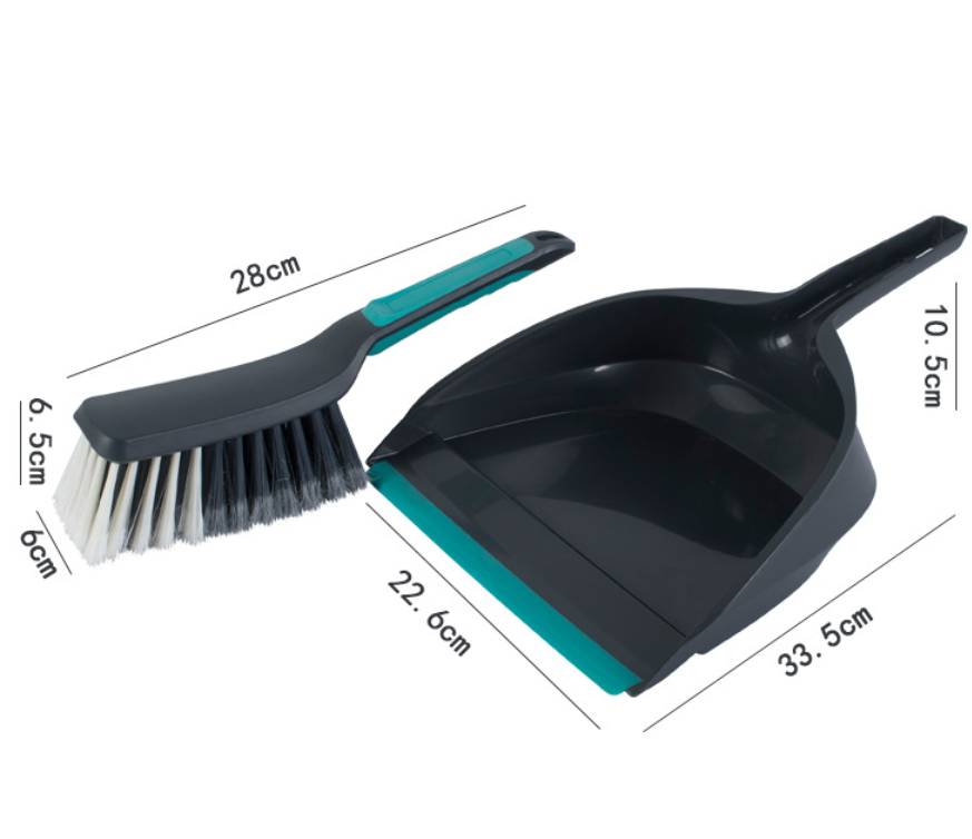 2-Piece Handheld Dustpan and Brush Set Mini Broom with Soft Rubber Lip for Kitchen Desktop Car and Camping V888-ELOSUNG38664
