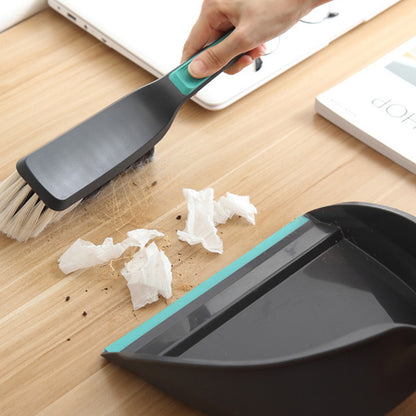 2-Piece Handheld Dustpan and Brush Set Mini Broom with Soft Rubber Lip for Kitchen Desktop Car and Camping V888-ELOSUNG38664