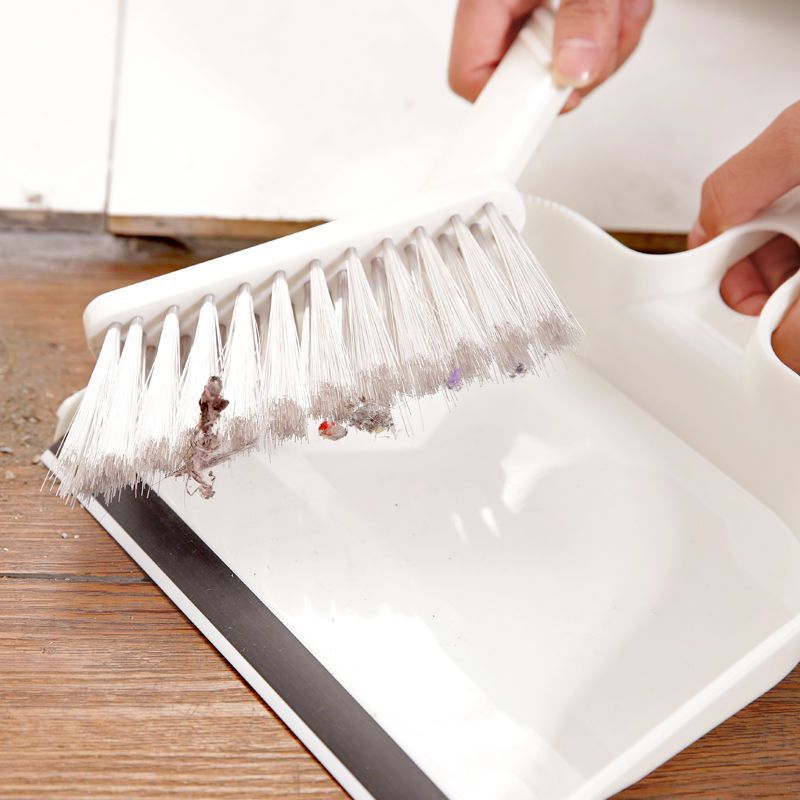 Pink Mini Dustpan and Brush Set Handheld Sweeping Broom with Rubber Lip for Desktop Kitchen Car and Camping V888-ELOSUNG38666
