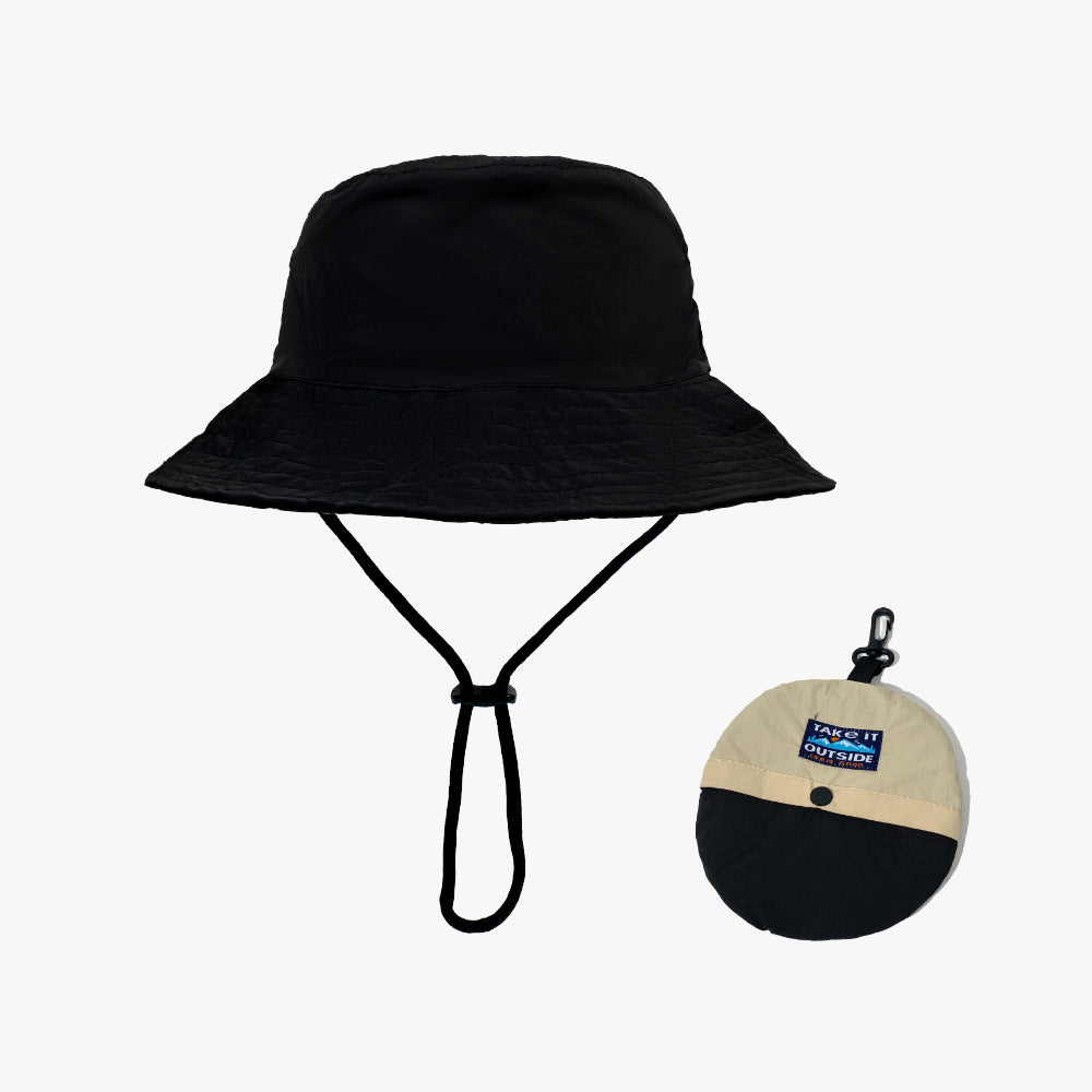 Green Foldable Waterproof Bucket Hat Packable Sun Cap Wide Brim with Adjustable Drawstring for Fishing V888-ELOSUNG38681