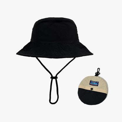 Green Foldable Waterproof Bucket Hat Packable Sun Cap Wide Brim with Adjustable Drawstring for Fishing V888-ELOSUNG38681